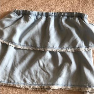 Chambray Strapless Top from Anthropologie